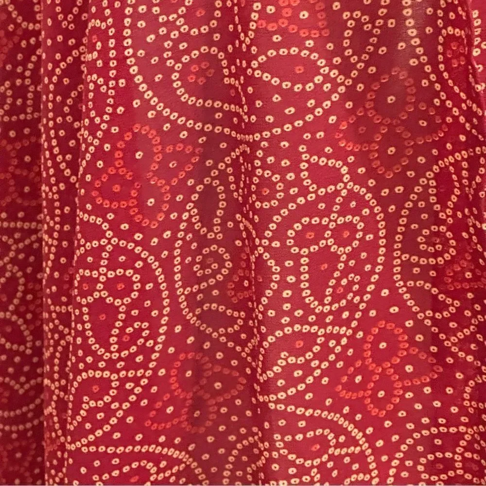Indian Jaipuri Bohemian Long Scarf 🧣 in Red Color Combo
